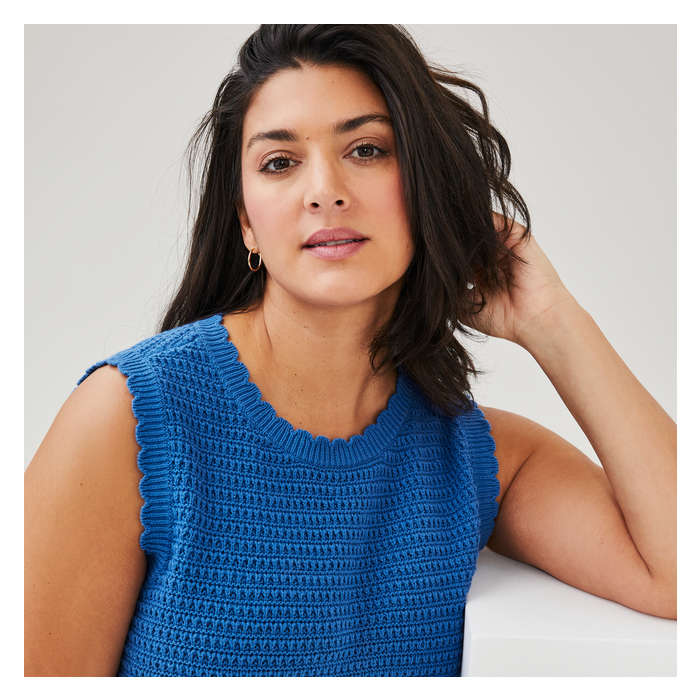 Women+ Crochet Tank - Bright Blue